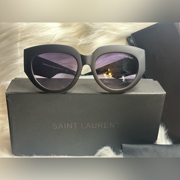 Saint Laurent SL Black Sunglasses w Logo on the side - Picture 2 of 6
